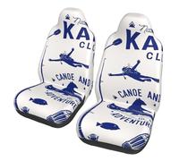 Oudrspo Ensemble de 2 Housses de siège Auto universelles à Motif sans Couture Canoe Kayak and Fishing Club - Protections Extensibles pour sièges Avant de Voitures, camions et VUS