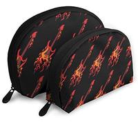Oudrspo Femmes Flying Burning Guitars Voyage Cosmétique Sacs Étanche 2PC Maquillage Pochette Cosmétique Et Articles De Toilette Organisateur Sac Portable Voyage Trousse De Toilette Filles