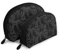 Oudrspo Femmes Halloween Cats Eyes On You Voyage Cosmétique Sacs Étanche 2PC Maquillage Pochette Cosmétique Et Articles De Toilette Organisateur Sac Portable Voyage Trousse De Toilette Filles