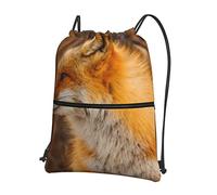 Oudrspo Fox Outdoor Leisure Zipper Drawstring Backpack =>> 15,3 X 18in/ 39 X 46cm (LXH), Bon pour les voyages, les bagages à main, les bagages, le camping