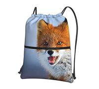 Oudrspo Fox Outdoor Leisure Zipper Drawstring Backpack =>> 15,3 X 18in/ 39 X 46cm (LXH), Bon pour les voyages, les bagages à main, les bagages, le camping