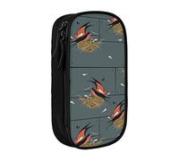 Oudrspo Hirondelle de Grange dans Un Grand étui à Crayons imprimé Graphite, Pochette à Crayons Durable, Sac de Papeterie Portable, Organisateur de Papeterie