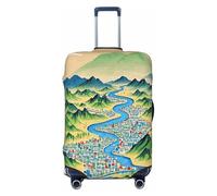 Oudrspo Housse de Valise élastique Lavable, Housse de Protection pour Valise de Voyage, Housse de Valise avec Carte, Housse pour Valise Cabine, très Grande Taille