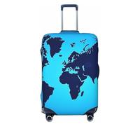 Oudrspo Housse de Valise élastique, Lavable, Motif Carte du Monde, pour Bagage Cabine, Petite Taille.