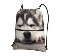 Oudrspo Husky Dog Outdoor Leisure Zipper Drawstring Backpack =>> 15,3 X 18in/ 39 X 46cm (LXH), Bon pour les voyages, les bagages à main, les bagages, le camping