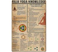 Oudrspo Informations sur les protéines végétales, Raja Yoga, affiches en métal, guide de référence pour le bureau, cuisine, studio, décoration murale, 20 x 30 cm