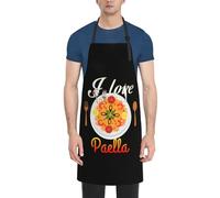Oudrspo J'aime les tabliers Paella avec poches hommes femmes imperméable réglable bavoir tablier cuisine jardinage Salon tabliers pour la cuisine