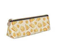Oudrspo Jaune Fromage Motif Trousse À Crayons Sac À Cosmétiques Stylo Poche en Cuir Triangle Sac De Rangement À Glissière Papeterie Organisateur pour Adultes Bureau