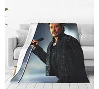Oudrspo Johnny Leo SMET Hallyday Couverture en Flanelle Ultra Douce Micro Polaire - Chaude et Confortable en Peluche, Légère pour Canapé et Lit - 101,6 x 76,2 cm