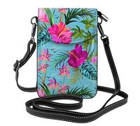 Oudrspo Jumusi Bonjour Hawaii Fleur Femmes Petit Bandoulière Téléphone Portable Sac À Main en Cuir De Mode Sac À Bandoulière avec Bandoulière