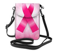 Oudrspo Jumusi Rose Cancer du Sein Ruban Femmes Petit Bandoulière Téléphone Portable Sac À Main en Cuir De Mode Sac À Bandoulière avec Bandoulière
