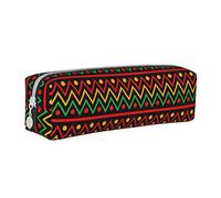 Oudrspo Juneteenth Mois de l'histoire des Noirs Pochette à Crayons Afro-américaine Étui à Stylo Rond Sac à Crayons Portable Organisateur en Cuir avec Fermeture à glissière Sac à cosmétiques