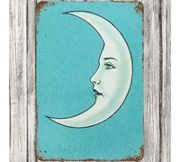 Oudrspo La Luna Loteria Tarot Card Moon Mexico Steel Boho Chic Novelty Tin Sign Wall Poster Decor Funny Retro Bar Coffee Club Pub Gift Wall Decor Sign 12x8 inch