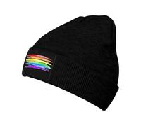 Oudrspo LGBT Rainbow 8 LGBT Rainbow Hats Bonnet en Acrylique Chapeau de crâne Ample Casquette d'hiver Chaude en Tricot pour Hommes et Femmes