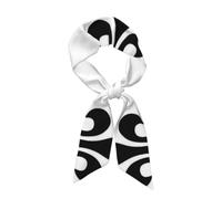 Oudrspo Lis Fleur List Can Abstract Fleur Classic Pattern Orleans Lys French Arms Design Coat Satin Long Stripe Scarf, Multifunctional Soft Silk Neck Scarf