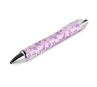 Oudrspo Lot de 4 stylos à bille rétractables à encre gel avec motif de dauphins mignons noirs - Pointe fine de 0,5 mm - Pour l'école, le bureau