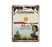 Oudrspo Louisiane Vintage voyage affiche étain signe Vintage métal Pub Club café bar maison mur Art décoration affiche rétro 12x16 pouces