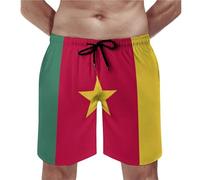Oudrspo Maillot de Bain Drapeau du Cameroun Short à séchage Rapide avec Poches pour Hommes Short de Plage