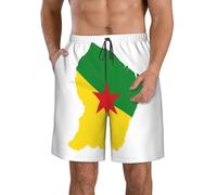 Oudrspo Maillot de Bain Homme à séchage Rapide, Motif Drapeau de la Guyane.