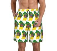 Oudrspo Maillot de Bain Homme à séchage Rapide, Motif Drapeau de la Guyane.