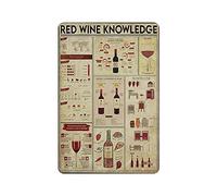 Oudrspo Métal Tin Sign Wine Knowledge Vintage Tin Poster Metal Sign Wall Decoration Country Kitchen Home Garage Decor 12 "x8