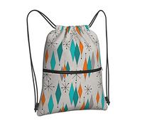 Oudrspo Mi siècle moderne diamant cordon sac à dos sac cordon fermeture éclair sac à dos Sport Gym voyage Yoga sac à dos pour hommes femmes