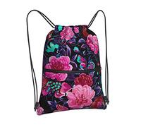 Oudrspo Mi siècle moderne fleur cordon sac à dos sac cordon fermeture éclair sac à dos Sport Gym voyage Yoga sac à dos pour hommes femmes