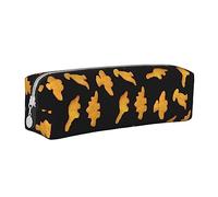 Oudrspo Mignon Dinosaure Poulet pépites Pochette à Crayons étui à Stylo Rond Portable Sac à Crayons Organisateur en Cuir avec Fermeture à glissière Sac Pochette cosmétique