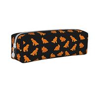 Oudrspo Mignon Dinosaure Poulet pépites Pochette à Crayons étui à Stylo Rond Portable Sac à Crayons Organisateur en Cuir avec Fermeture à glissière Sac Pochette cosmétique