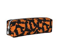 Oudrspo Mignon Dinosaure Poulet pépites Pochette à Crayons étui à Stylo Rond Portable Sac à Crayons Organisateur en Cuir avec Fermeture à glissière Sac Pochette cosmétique