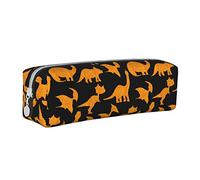 Oudrspo Mignon Dinosaure Poulet pépites Pochette à Crayons étui à Stylo Rond Portable Sac à Crayons Organisateur en Cuir avec Fermeture à glissière Sac Pochette cosmétique