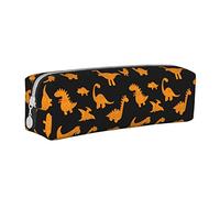 Oudrspo Mignon Dinosaure Poulet pépites Pochette à Crayons étui à Stylo Rond Portable Sac à Crayons Organisateur en Cuir avec Fermeture à glissière Sac Pochette cosmétique