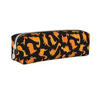 Oudrspo Mignon Dinosaure Poulet pépites Pochette à Crayons étui à Stylo Rond Portable Sac à Crayons Organisateur en Cuir avec Fermeture à glissière Sac Pochette cosmétique