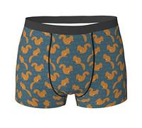 Oudrspo Mignon écureuil Animal Motif sous-vêtements pour Hommes Boxer avec Ceinture élastique pour Hommes Adolescents