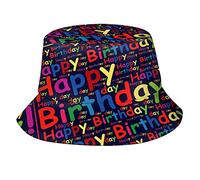 Oudrspo Mon Anniversaire Princesse Or Blanc Joyeux Anniversaire Chapeau Seau Chapeau de Pêcheur Chapeau de Soleil de Voyage de Plage Casquette d'extérieur pour Unisexe Hommes Femmes