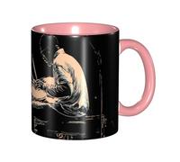 Oudrspo Mug à café en céramique bicolore Drummer (325 ml), style classique, avec anse ronde, compatible micro-ondes et finition lisse et brillante, idéal pour le bureau et la maison.