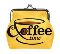 Oudrspo Multi-2 Coffee Time-22 Portefeuille à Fermeture éclair pour Femme avec Petite Poche à Monnaie et Porte-Cartes Vintage, 11 x 12 cm