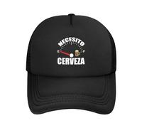 Oudrspo Necesito Cerveza Casquette de Camionneur élégante en Maille pour Adultes, réglable, Noir