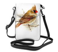 Oudrspo Noël Cardinal Oiseau Neige Hiver Femmes téléphone Portable Sac à Main en Cuir Sac à bandoulière Porte-Carte Portefeuille Petit Sac à bandoulière