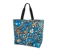 Oudrspo Ocean Shell Art Sac à bandoulière grande capacité pour femme, shopping quotidien, shopping, sac à main
