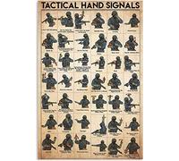 Oudrspo Panneau métallique de connaissances militaires, décor de Club Vintage, signaux tactiques manuels, Plaque d'affiche rétro en étain pour la maison, le bureau, la décoration murale 12x16 pouces