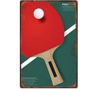 Oudrspo Panneau métallique de Tennis de Table, affiche Vintage familiale à suspendre, salle de bain, salle de sport, école, décoration murale de la maison, cadeau, signe en étain 8x12 pouces