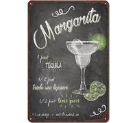 Oudrspo Panneaux en métal Vintage pour Cocktail, Margarita, recettes de Cocktail, affiche de Bar, Plaque métallique, cadeau pour la maison, Bar, Club, décoration murale, 8x12 pouces