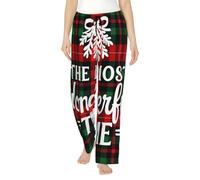 Oudrspo Pantalon de Pyjama Merveilleux Temps pour Noël pour Femmes Pantalon de détente Extensible Confortable Bas de Pyjama décontracté pour Femmes