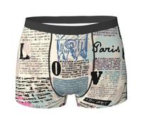 Oudrspo Paris Tour Eiffel Romance rétro Hommes Boxer Slips Hommes sous-vêtements nouveauté Cadeaux Stretch Confort Doux Slip
