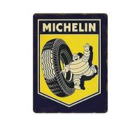 Oudrspo Plaque en étain en métal Michelin Tire Man Vintage Tin Poster Metal Sign Wall Decoration Country Kitchen Home Garage Decor 16 "x 12"