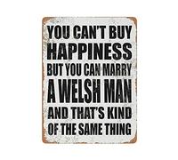 Oudrspo Plaque en étain en métal You Can Marry A Welsh Man Vintage Tin Poster Metal Sign Décoration murale Country Kitchen Home Garage Decor 16 "x 12"