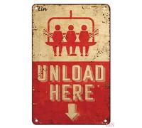 Oudrspo Plaque métallique vintage pour café et station de ski - Plaque rustique en aluminium pour décoration murale hivernale, garage, bar - 20 x 30 cm