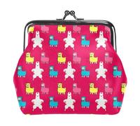 Oudrspo Porte-Monnaie à Boucle pour Femme Multi-1 Llama Alpaga Pochette Vintage Porte-Monnaie à Fermeture à Baiser Portefeuilles, 4,3 x 4,7 pouces/11 x 12 cm