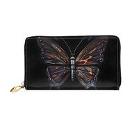 Oudrspo Portefeuille à Fermeture éclair Longue pour Femme Mystery Butterfly, 7,48 x 4,13 Pouces, livré avec des emplacements pour Cartes de crédit à l'intérieur, léger et Durable.